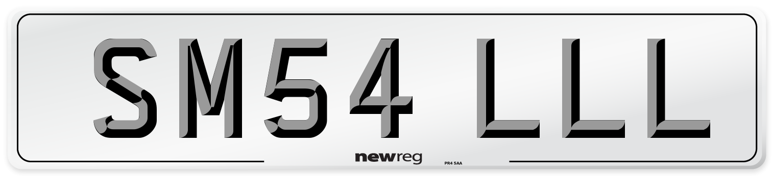 SM54 LLL Number Plate from New Reg